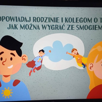 Slajd informujący jak można wygrać ze smogiem