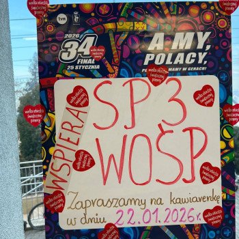 Plakat informujący o szkolnej kawiarence